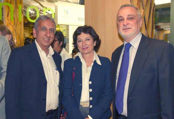 Aziz Patel, une invitée, et Michel Lagourgue, vice-président de l'IRT Aziz Patel, une invitée, et Michel Lagourgue, vice-président de l'IRT