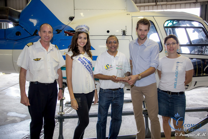 Miss Réunion en hélicoptère avec les enfants de 1000 Sourires