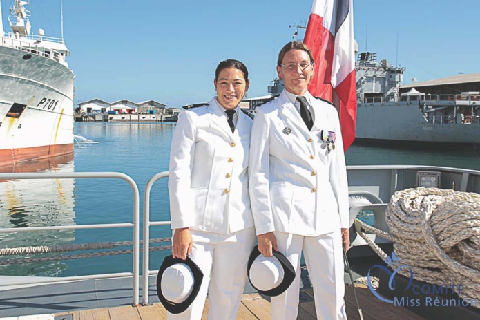 Miss Réunion marraine du bateau militaire Le Champlain Miss Réunion marraine du bateau militaire Le Champlain