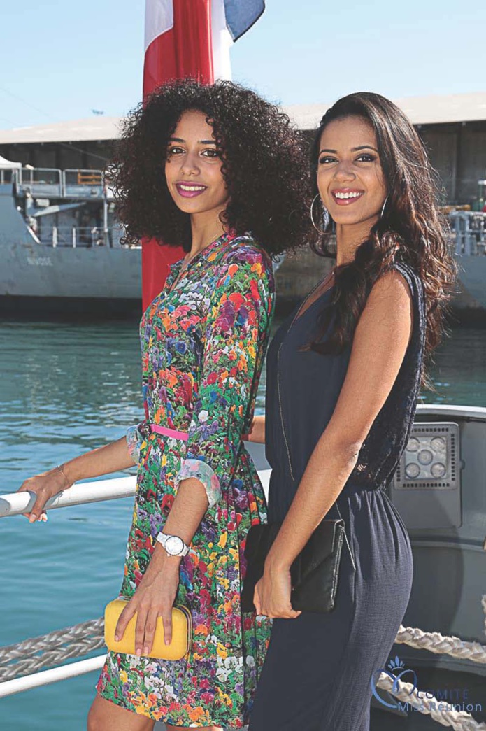 Miss Réunion marraine du bateau militaire Le Champlain Miss Réunion marraine du bateau militaire Le Champlain