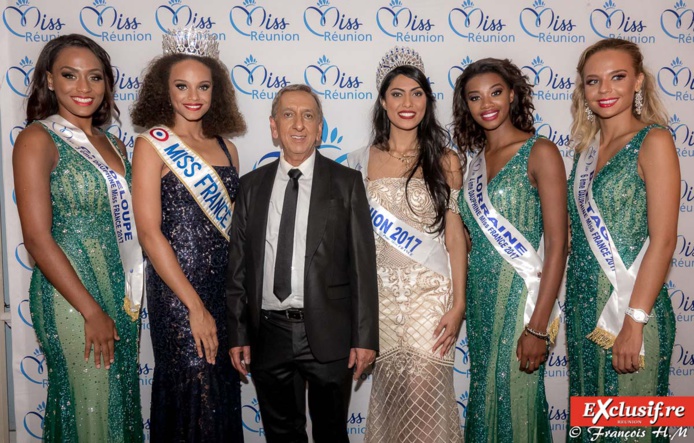 Avec Miss France et ses dauphines, et avec Aziz Patel, délégué Miss France Avec Miss France et ses dauphines, et avec Aziz Patel, délégué Miss France