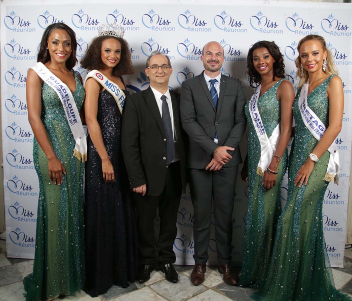Miss France et ses dauphines avec Stéphane Fouassin, président de l'IRT, et Willy Ethève, directeur de l'IRT Miss France et ses dauphines avec Stéphane Fouassin, président de l'IRT, et Willy Ethève, directeur de l'IRT