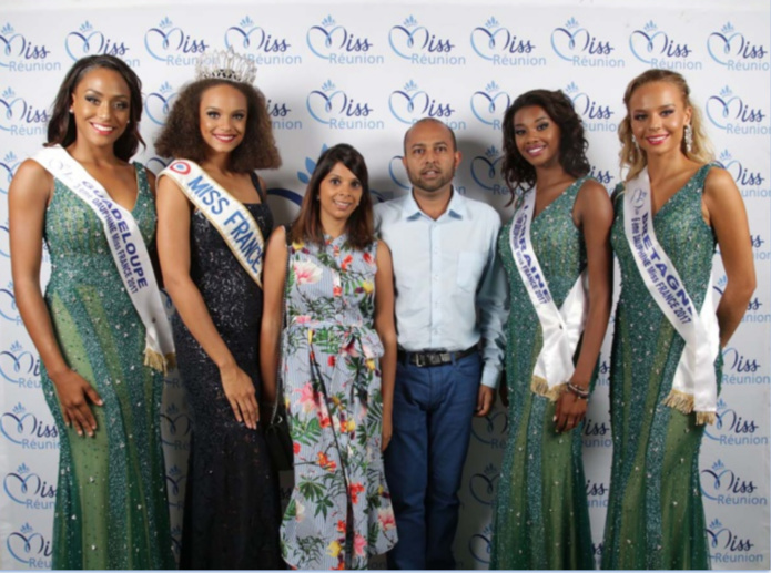 Miss France et ses dauphines avec Raziah et Hamza Mangrolia Miss France et ses dauphines avec Raziah et Hamza Mangrolia