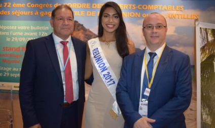 David Lorion, député, Audrey Chane Pao Kan, Miss Réunion, et Rémy Amato, président du Conseil Régional de l'Ordre des Experts Comptables David Lorion, député, Audrey Chane Pao Kan, Miss Réunion, et Rémy Amato, président du Conseil Régional de l'Ordre des Experts Comptables