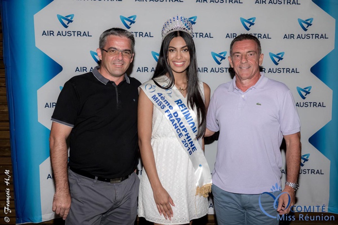 Frank Morel, directeur général institut Indriya, Miss Réunion 2017, et Jean-Marc Grazzini Frank Morel, directeur général institut Indriya, Miss Réunion 2017, et Jean-Marc Grazzini