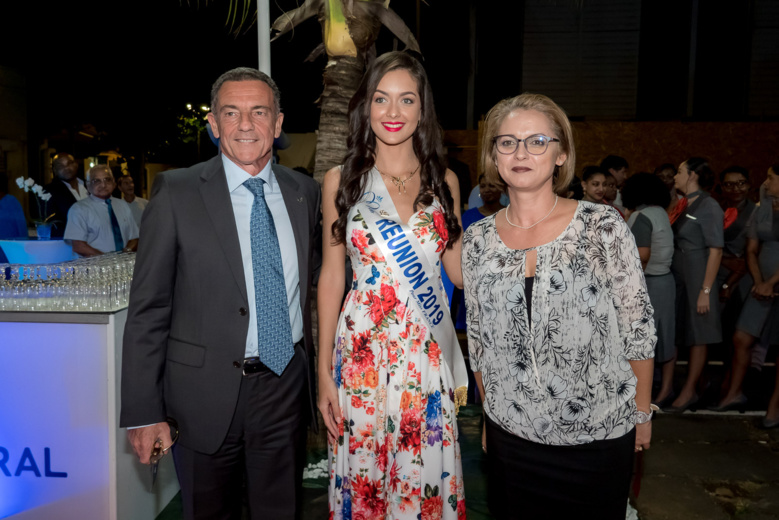Morgane Lebon à l'inauguration de l'agence rénovée d'Air Austral