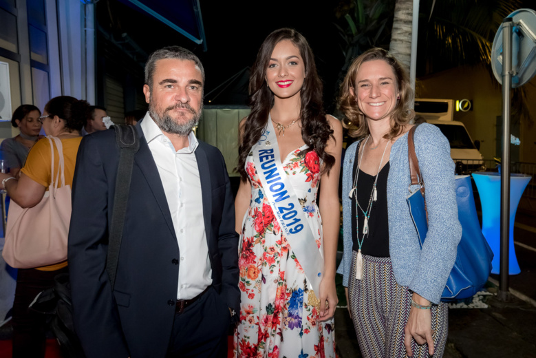 Morgane Lebon à l'inauguration de l'agence rénovée d'Air Austral