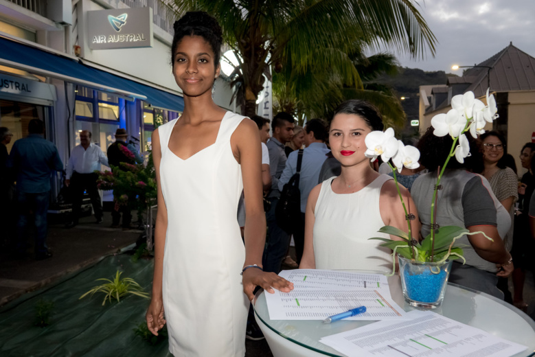 Morgane Lebon à l'inauguration de l'agence rénovée d'Air Austral