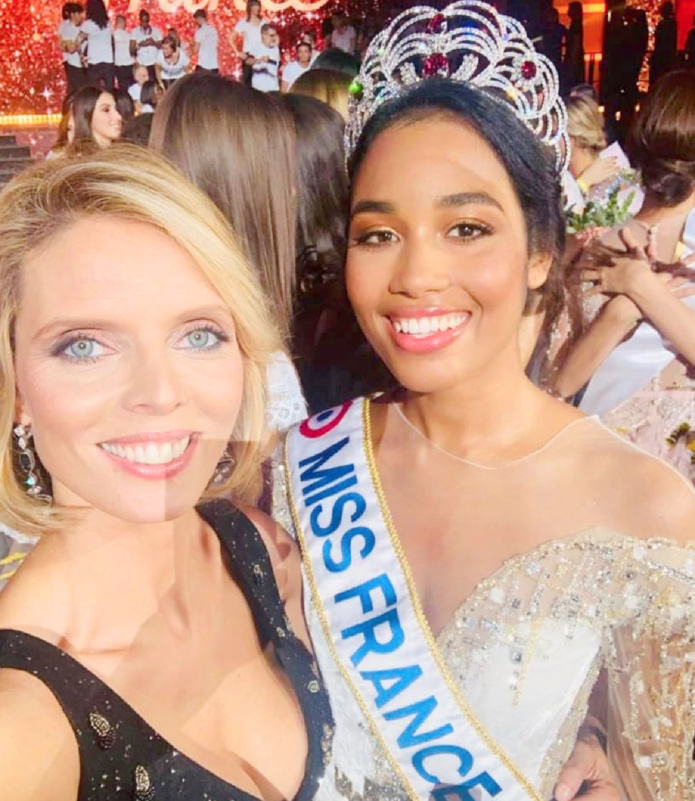 Sylvie Tellier et sa nouvelle Miss France Clémence Botino