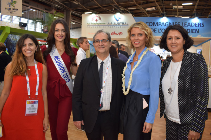 Sarah Lhéritier, directrice marketing et communication IRT, Stéphane Fouassin, président IRT,  Sylvie Tellier, directrice générale Miss France Organisation, et Suzanne Soba, directrice générale IRT