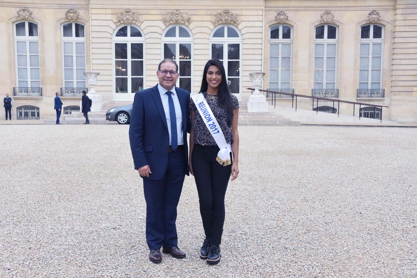 David Lorion, député de La Réunion, et Audrey Chane Pao Kan, Miss Réunion 2017