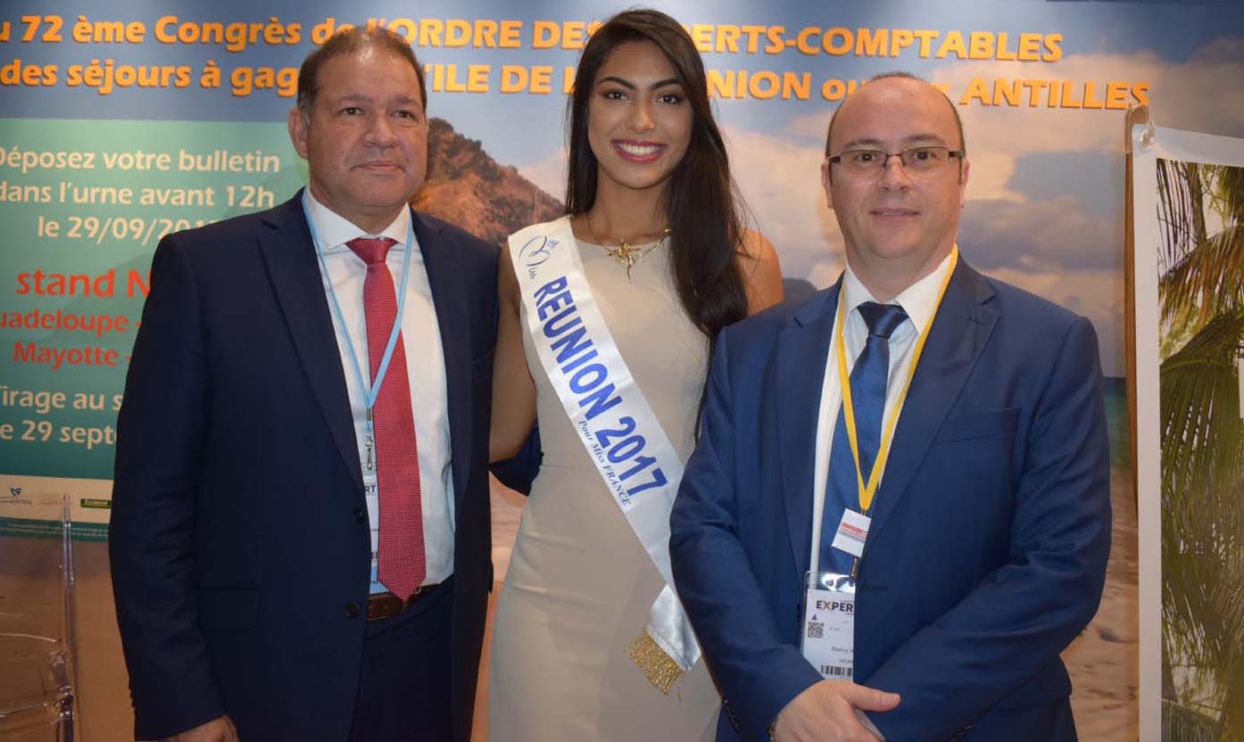 David Lorion, député, Audrey Chane Pao Kan, Miss Réunion, et Rémy Amato, président du Conseil Régional de l'Ordre des Experts Comptables