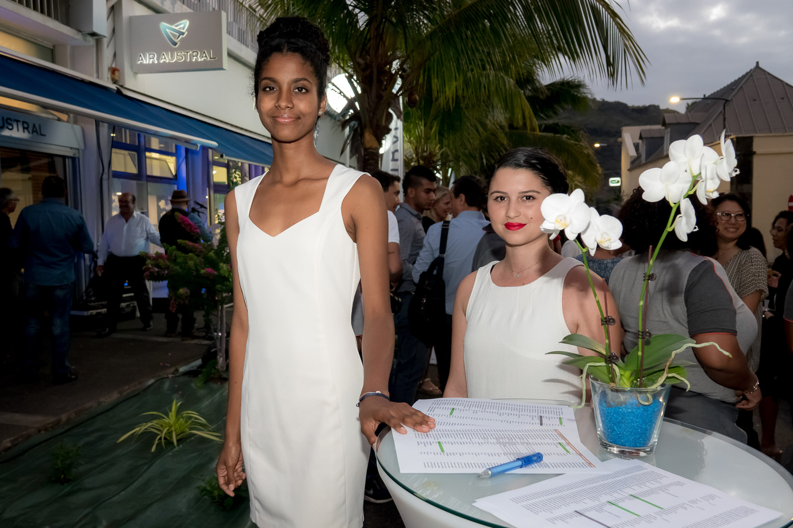 Morgane Lebon à l'inauguration de l'agence rénovée d'Air Austral