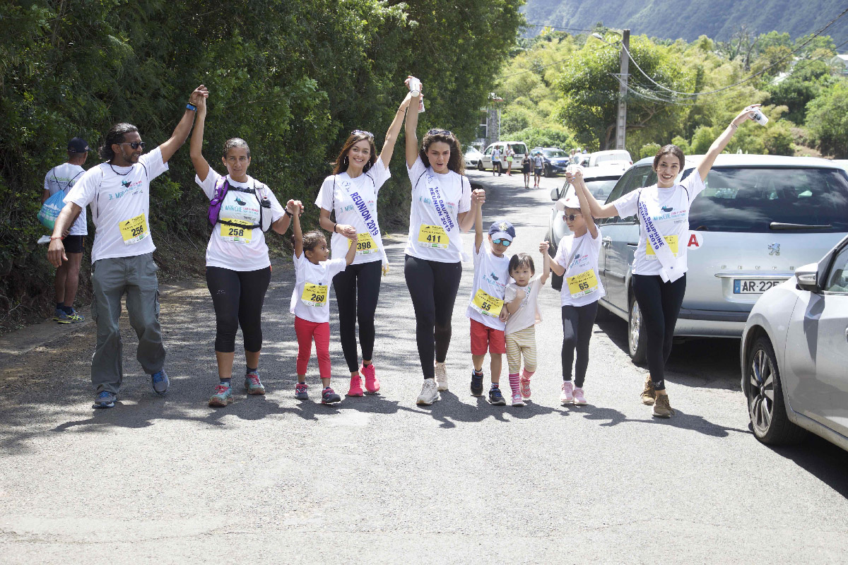 Miss Réunion 2019 et ses dauphines au Pandathlon 2019 à l'Entre-Deux