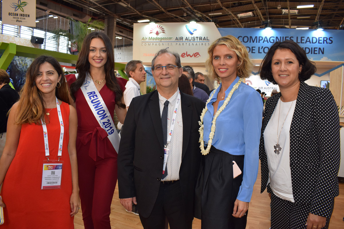 Sarah Lhéritier, directrice marketing et communication IRT, Stéphane Fouassin, président IRT,  Sylvie Tellier, directrice générale Miss France Organisation, et Suzanne Soba, directrice générale IRT