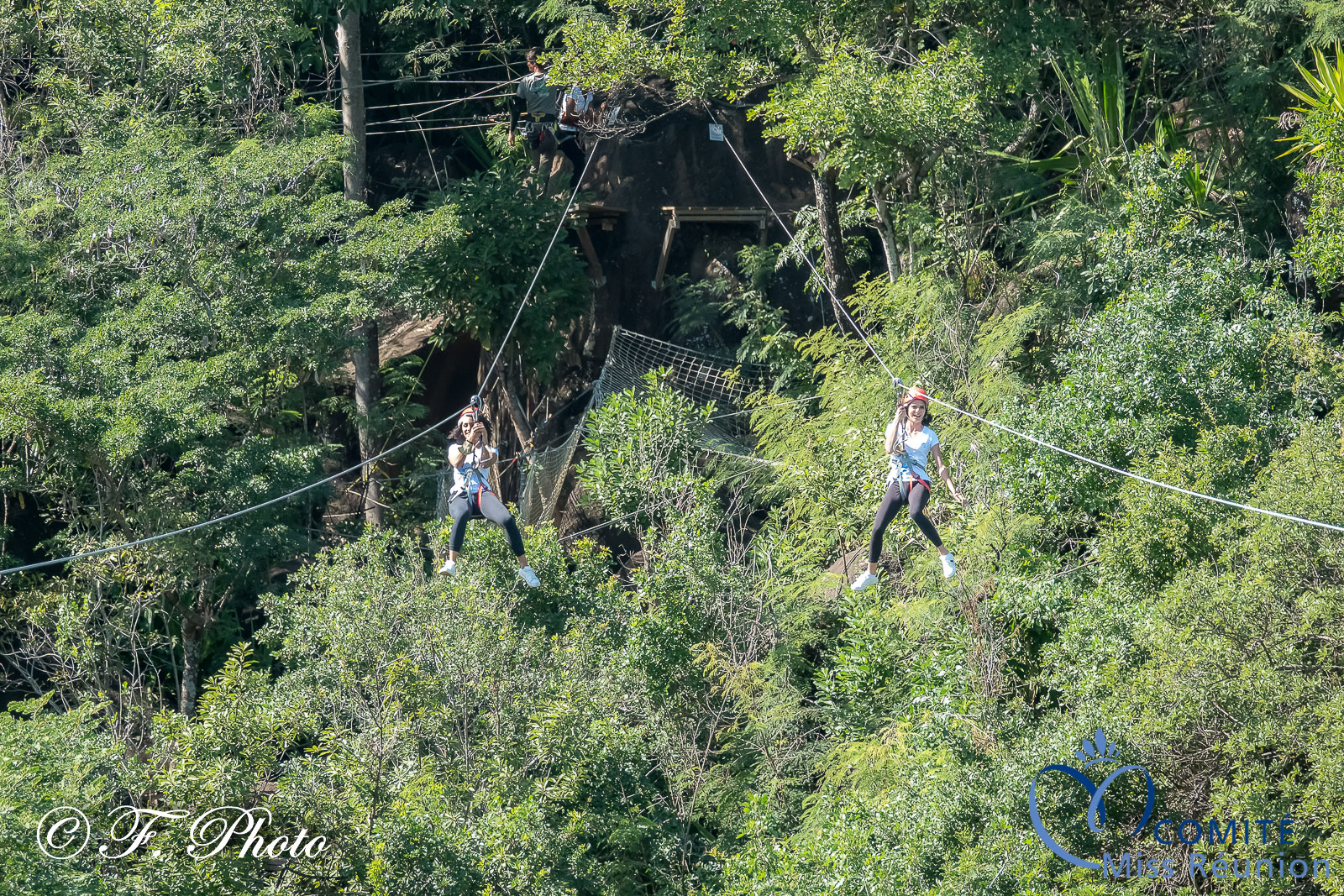 Séquence accrobranche à Acroroc Parc Aventure pour les candidates 2021