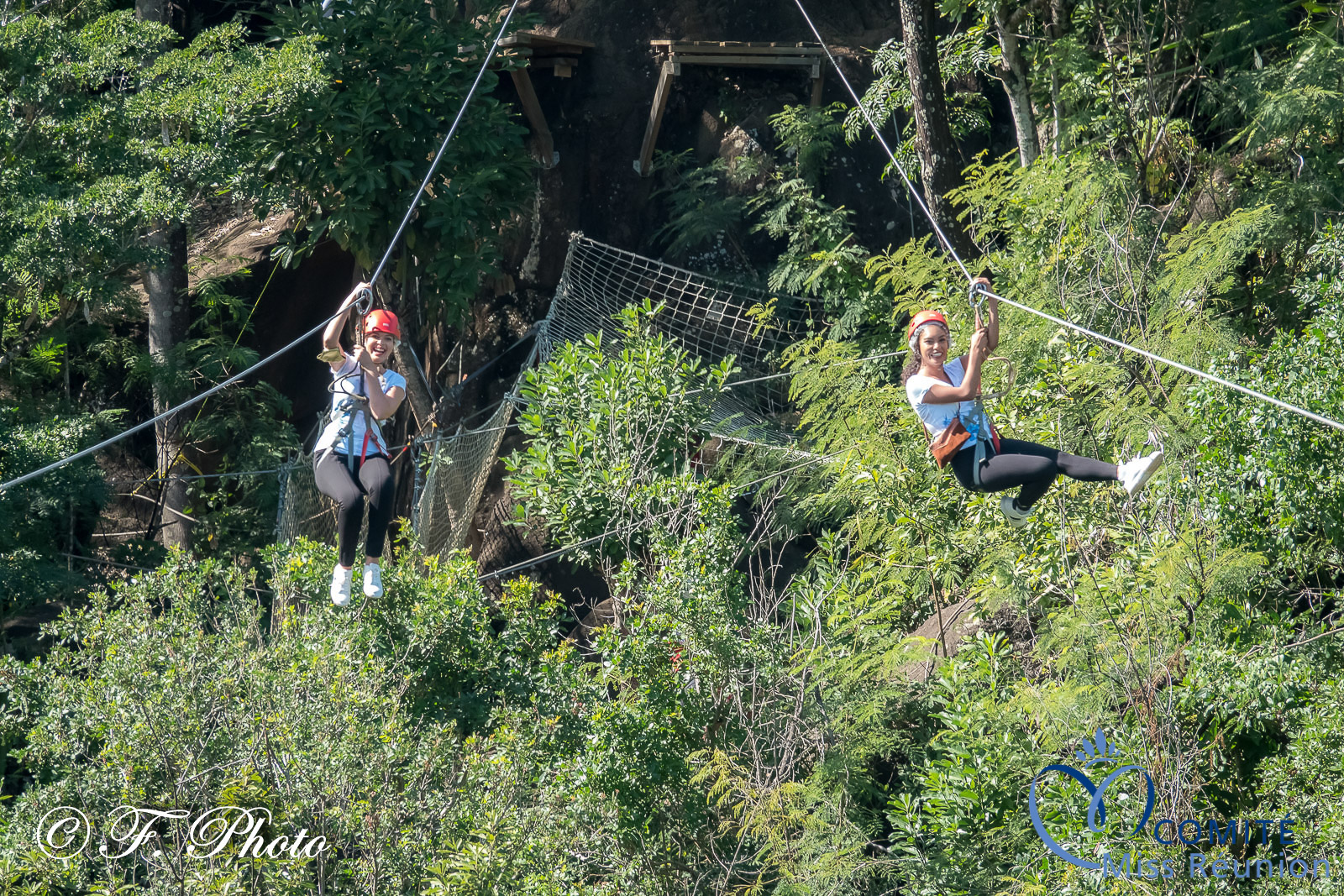 Séquence accrobranche à Acroroc Parc Aventure pour les candidates 2021